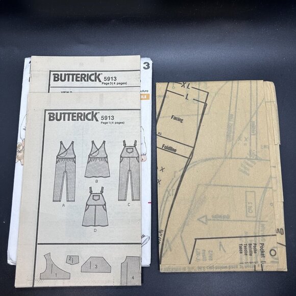 Butterick Classics 5913 “Infants Overalls & Jumper”(L-XL)Sewing Pattern Uncut FF - Picture 5 of 5